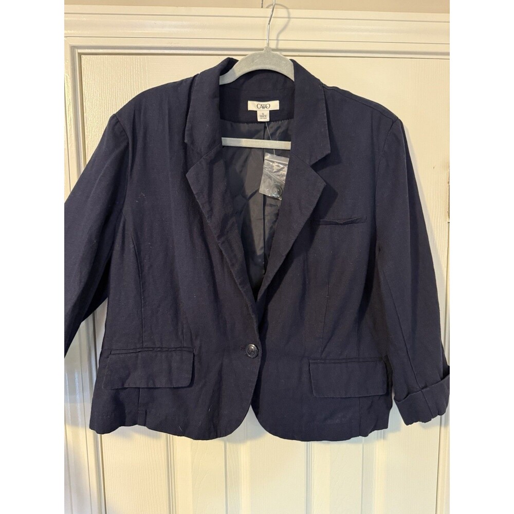 Cato Women's Linen Blend Blazer XL Career Office Attire